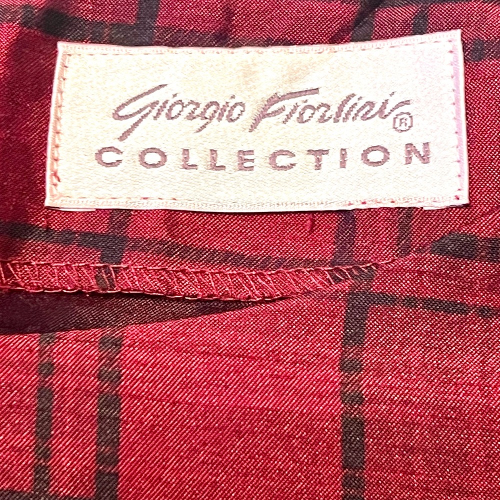 Vintage Giorgio Fiorliri Women's Red Plaid Vest-Button‎ Top-Size Large - Picture 4 of 6